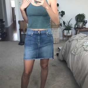 Denim hi lo skirt